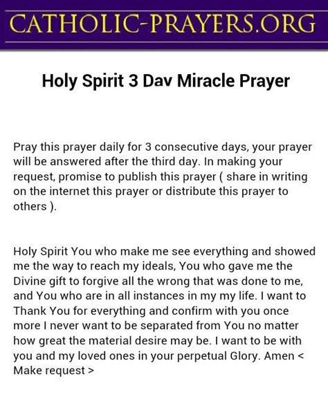 3 Hour Miracle Prayer To The Holy Spirit Churchgistscom