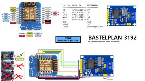 🌞esp8266 D1 Mini Connected To Mcp2515 Tja1050 Can Modul Vcchack
