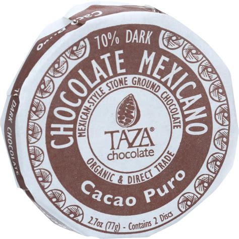 Taza Chocolate Organic Chocolate Mexicano Discs Percent Dark Chocolate Cacao Puro