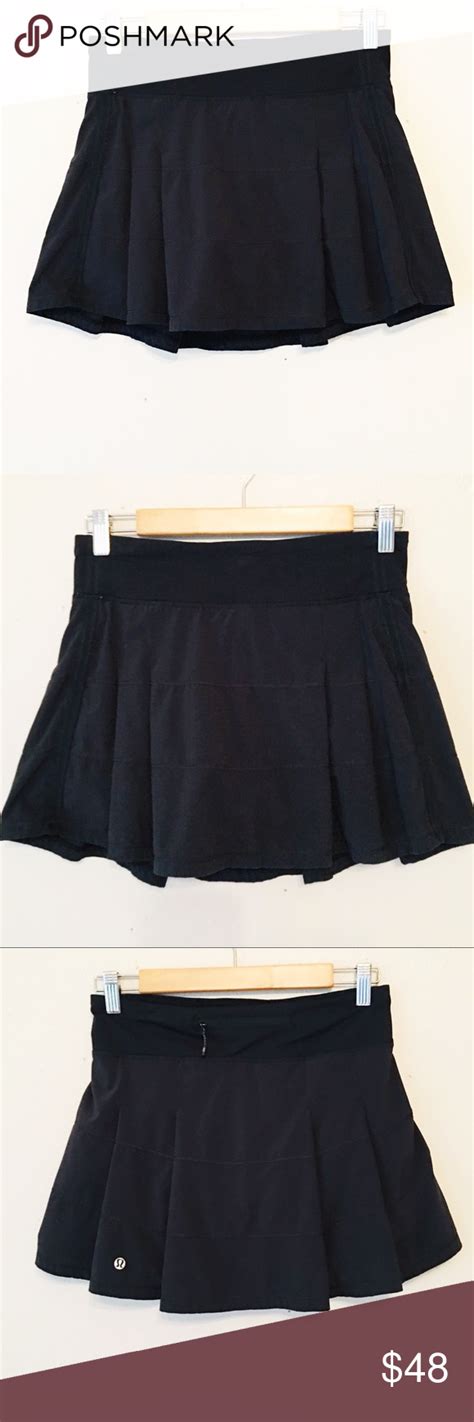 Lululemon lost in pace skirt tennis skort size 10 black. Lululemon Size 4 Black pleated tennis skort Gently used no ...