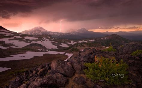 Stormy Skies Over Oregon Mountains 2016 Bing Desktop Wallpaper Preview