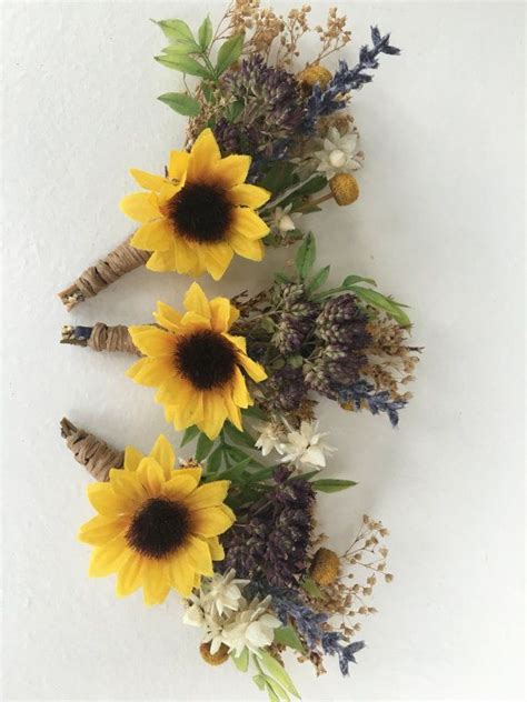 Order cut peonies for diy arrangements for weddings, graduations, parties & other special occasions here. Sunflower & Lavender Boutonniere Rustic Wedding by ...
