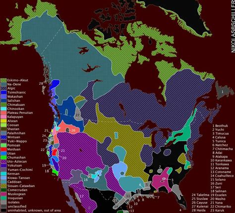 Map Indigenous Languages Of North America America Map American