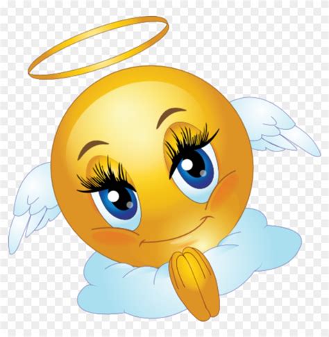 Mq Yellow Angel Emoji Emojis Emoticons Angel Hd Png Download