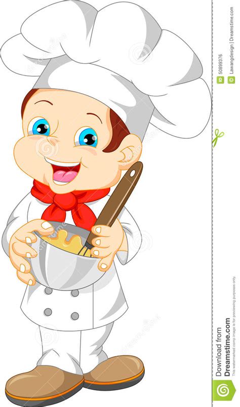 Set of cartoon cooks, chefs: Cute boy chef cartoon stock vector. Illustration of chef ...