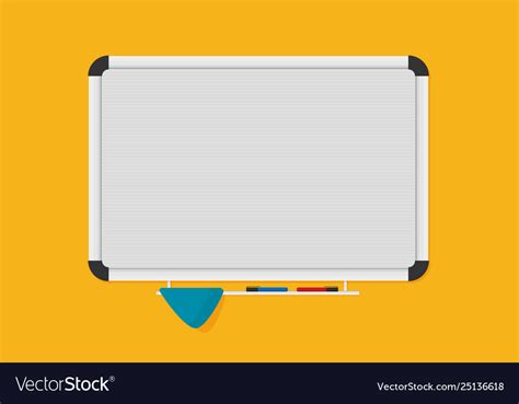 Whiteboard Background Frame With Marker In Flat Vector Image