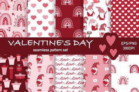 Valentines Day Seamless Pattern Set Graphic By Alonasavchuk84