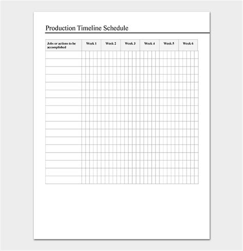 Production Timeline Template 17 Free Samples And Examples Dotxes