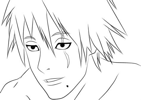 Kakashi from Naruto unmask Coloring Pages - Cartoons Coloring Pages