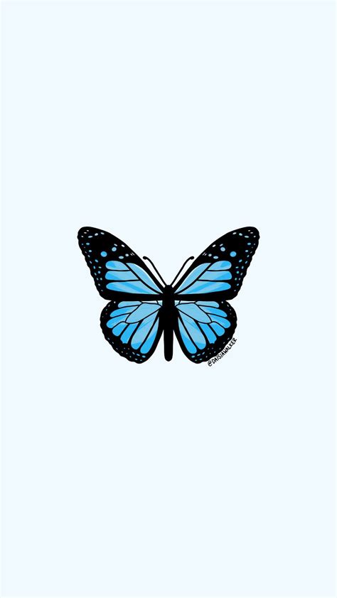 Light Blue Butterfly Mavi Duvar Kağıtları Kelebekler Suluboya Dersi