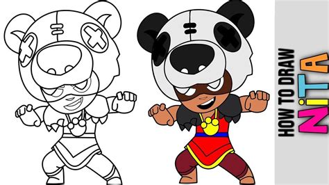 How To Draw Shiba Nita Brawl Stars New Skin Youtube