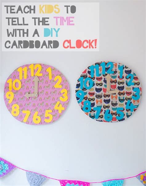 Telling The Time With A Cardboard Diy Clock Recycled Crafts Kids Diy