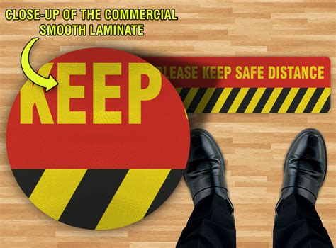 Please Keep Safe Distance Floor Sign D6064 By