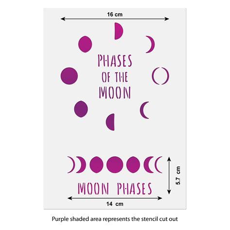 Moon Phases Stencil Craft Template Craftstar