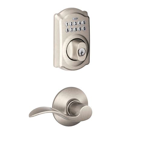 Schlage Camelot Satin Nickel Electronic Door Lock Deadbolt With Accent