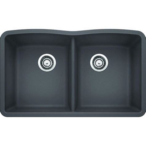 Blanco Diamond Undermount Granite Composite 32 In Equal Double Bowl