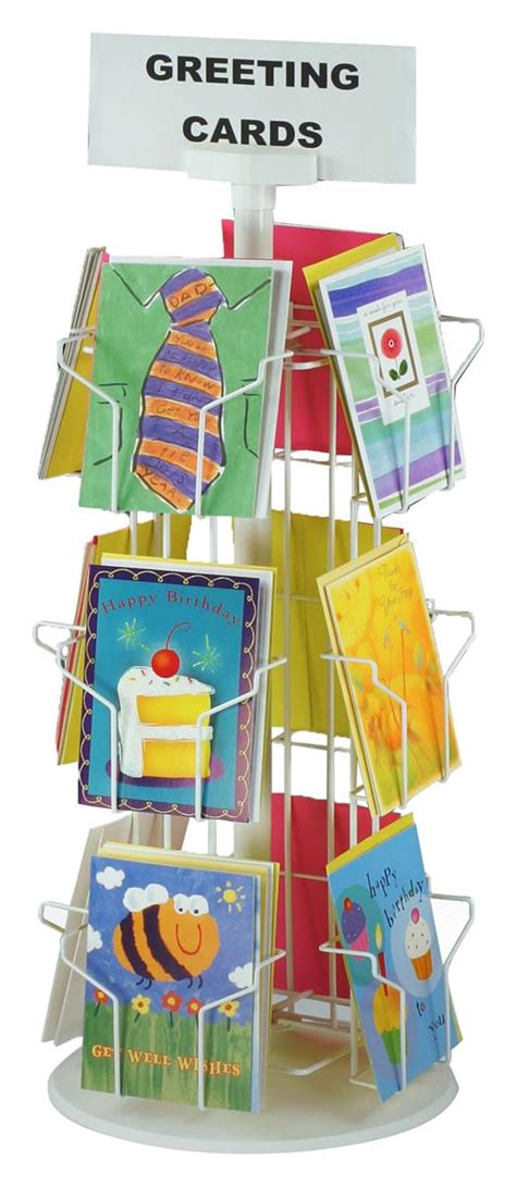 Greeting cards add up to big profits when displayed properly! Revolving Wire Greeting Card Rack| 12-Pocket Display