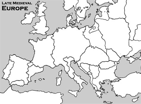Vector european map outline silhouette stock vector. Outline Map of Europe in Late Middle Ages