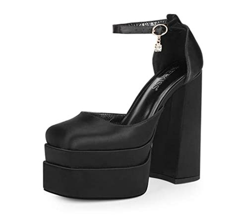 Wetkiss Chunky Platform Heels For Women With Block Heel And Ankle Strap Design Comfy And