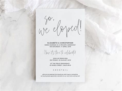Elopement Announcements 20 Card And Wording Ideas