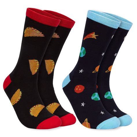 Soxxo 2 Pair Novelty Fun Funny Socks For Men Cool Funky Dress Socks