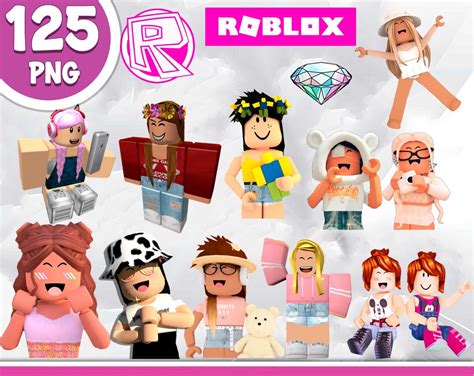 Roblox Girl Png Roblox Girl Clipart Roblox Girl Birthday | Etsy
