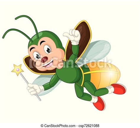 Funny Green Fireflies Cartoon For Your Design Canstock