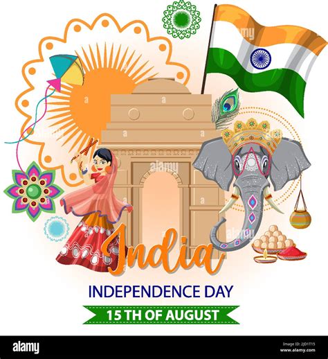 India Independence Day Poster Illustration Stock Vector Image And Art Alamy