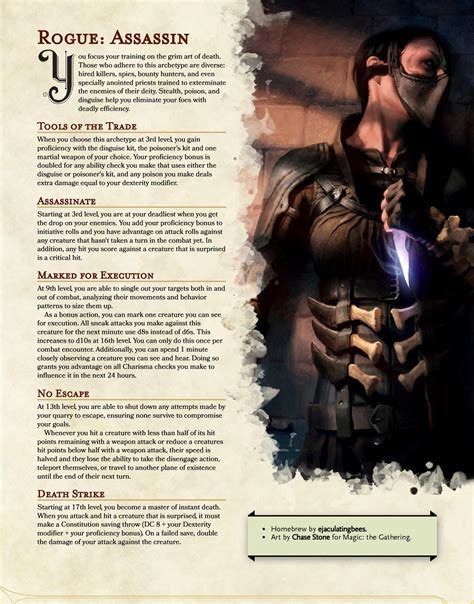 Assassin Rogue Reworked V12 The Classic Rogue Archetype With Some