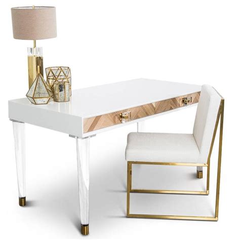 Modern Amalfi Two Drawer Artisan Desk With Lucite And
