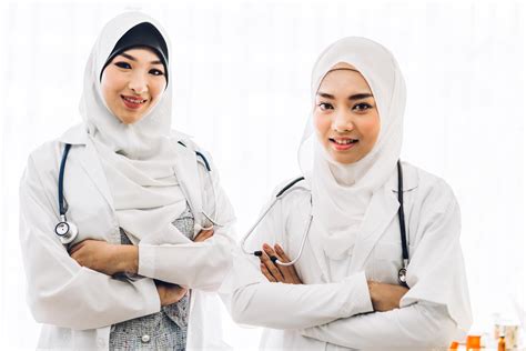 Premium Photo Professional Medical Two Muslim Asian Woman Doctor Team