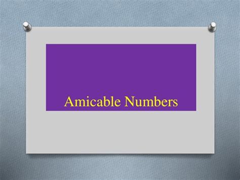 Amicable Numbers