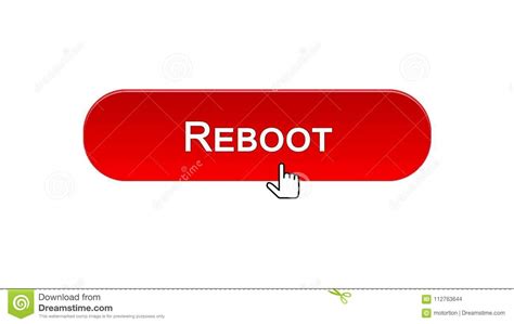 Reboot Web Interface Button Clicked With Mouse Cursor Red Color Site