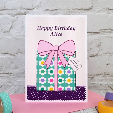 Present Personalised Girls Birthday Card By Jenny Arnott Cards