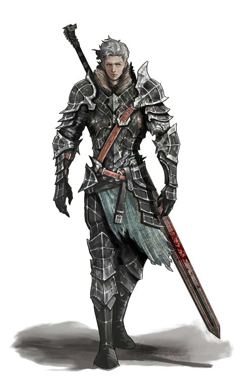 Human Greatsword Fighter In Plate Armor Pathfinder Pfrpg Dnd Dandd D20