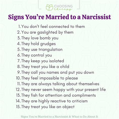 15 signs you re married to a narcissist