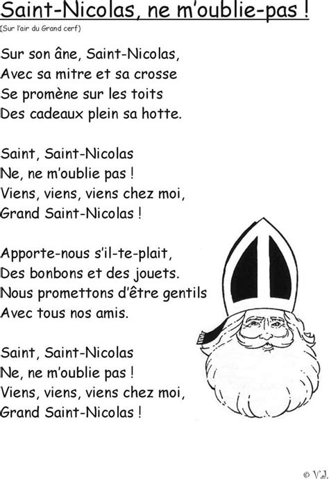 Chanson Saint Nicolas Sur Lair Du Grand Cerf Lesideeën Sinterklaas