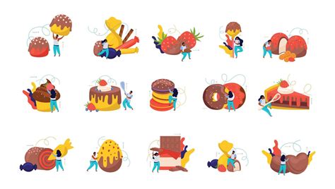 Flat Chocolate Icons 4661669 Vector Art At Vecteezy