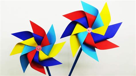 Colors Paper How To Make Paper Windmill Diy Pinwheel Making Very