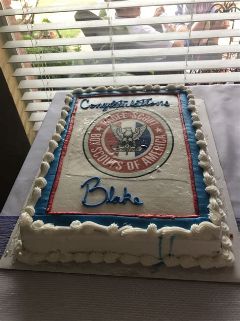 Costco sheet cakes are delicious, inexpensive, and easy to order! Eagle Scout Cake...Sugar sheet on Costco Cake. | Eagle ...