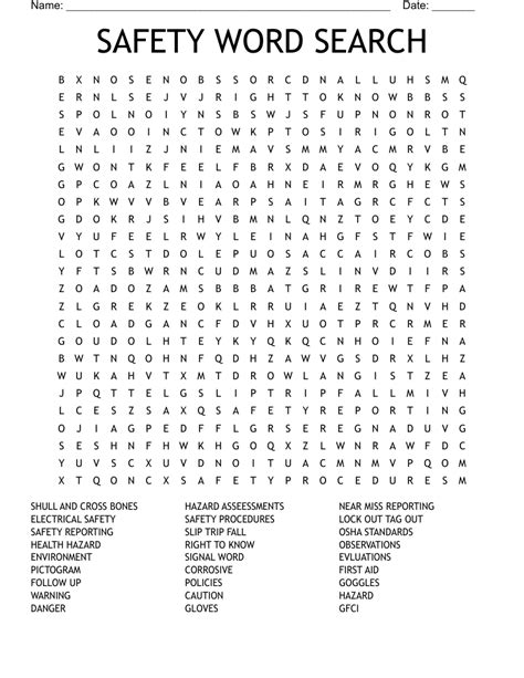 Safety Word Search Wordmint