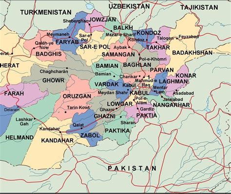 Afghanistan Political Map Eps Illustrator Map Digital Maps Netmaps