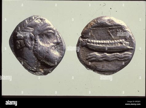 4216 Phoenician Coins Depictinga Large Merchant Ship Stock Photo Alamy
