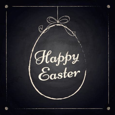 Happy Easter Background Chalkboard Stock Vector Illustration Of