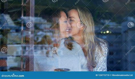 Woman Having Coffee While Her Partner Hugging From Back K Stock Footage Video Of Cuddling
