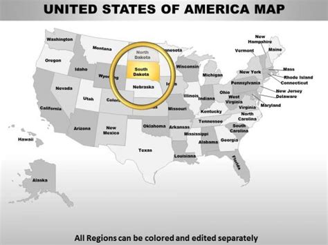 Usa South Dakota State Powerpoint Maps Powerpoint Templates