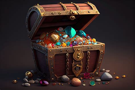 Treasure Chest Filled With Golden Coins And Jewels Stock Photo Image