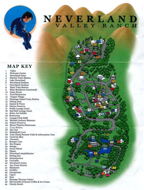 Neverland Valley Ranch Map And Brochure 1990