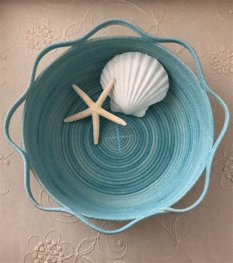 Perfect Coastal Decor Coiled Rope Art Coiled Fabric Bowl Fabric Bowls