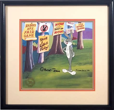 Chuck Jones Signed Bugs Bunny And Gossamer Warner Brothers Animation